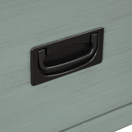 36'' Farmhouse Pine Wood Console Table Entry Sofa Table with 4 Drawers & 1 Storage Shelf (Retro Blue) - V.I.P Digital Presence