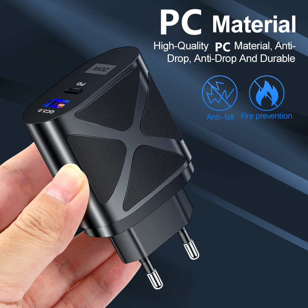 LED luminous PD20W+QC3.0 4A mobile phone charger fast charging dual port fast charging head - V.I.P Digital Presence