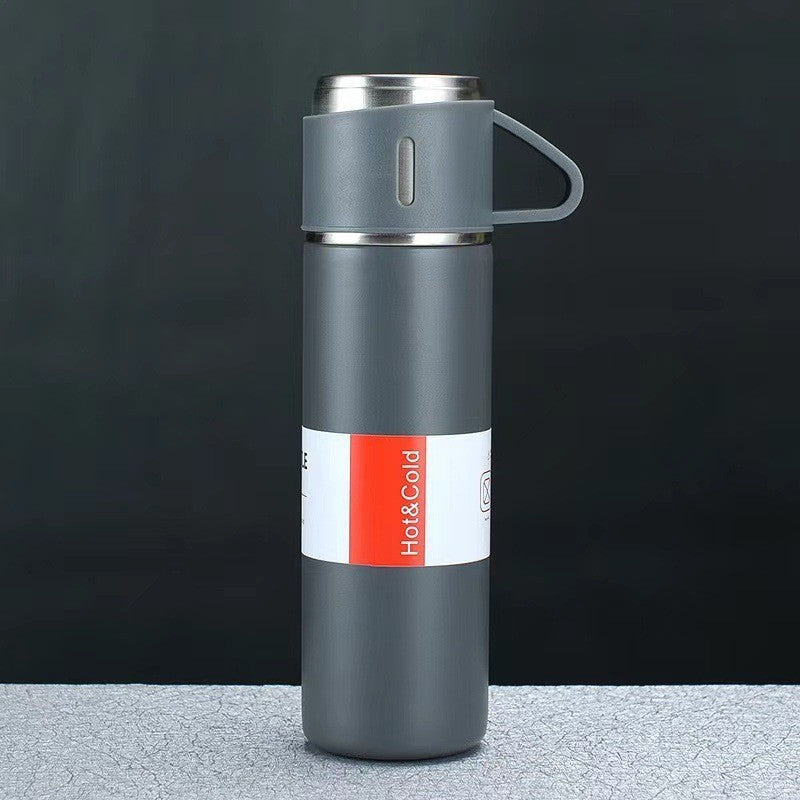 A cup of three-lid thermos cup portable fashion gift box set stainless steel cup - V.I.P Digital Presence