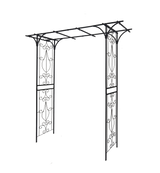 Metal Garden Arch L80.3'' x W20.47'' x H81.1'' Climbing Plants Support Rose Arch Outdoor Black