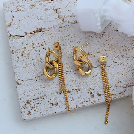 Titanium Steel Chain Shape Earrings - V.I.P Digital Presence
