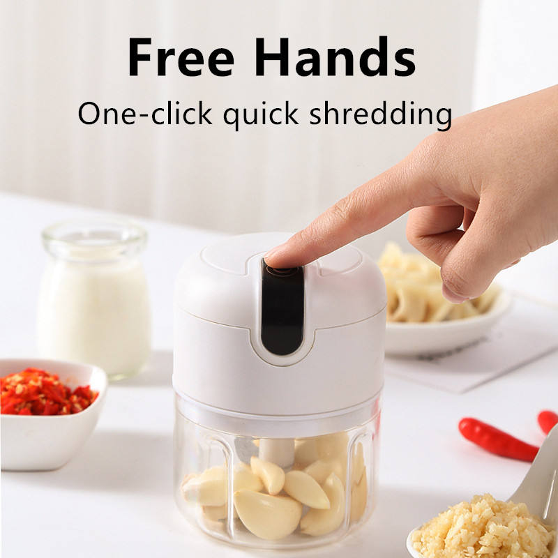 250ml Home Kitchen Appliances Vegetable Meat Electric Mini USB Rechargeable Multifunctional Chopper Garlic Masher Wireless Garlic Beater - V.I.P Digital Presence