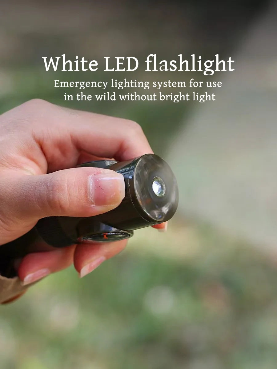 NEW 7 in 1 Survival Whistle Hiking Whistle Compass Mirror Flashlight Magnifier LED Light Thermometer Storage Compass Tool - V.I.P Digital Presence