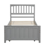 Twin size Platform Bed with Trundle Gray
