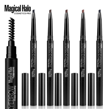 Makeup 5 Color Automatic Eyebrow Pencil Double Head Rotating Waterproof Makeup-Free Free-Shaving Eyebrow Pencil - V.I.P Digital Presence