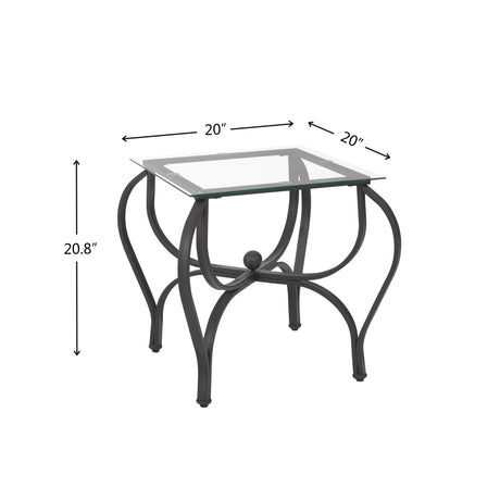 Tempered glass surface 3-piece coffee table decoration rectangular coffee table with 2 square end tables (country black) - V.I.P Digital Presence