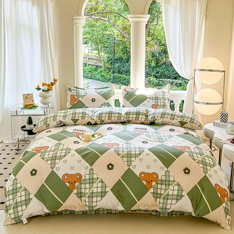 Cartoon Four-Piece Set Fresh Autumn and Winter Single Student Dormitory Bedding Sheet Three-Piece Set Single Quilt Cover - V.I.P Digital Presence