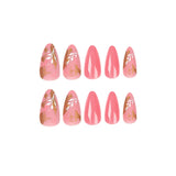 Manicure Wearable Nails Pink Nails Dot Ink Gold Foil Nail Art Stickers White Flower Nail Stickers Removable Nail - V.I.P Digital Presence