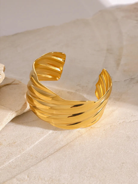 18K Gold-Plated Stainless Steel Open Ring - V.I.P Digital Presence