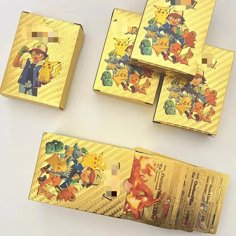 55 sheets Pokémon Pikachu Gold Card Silver Card Pokemon Pokémon Gold Foil Card English ﻿ - V.I.P Digital Presence