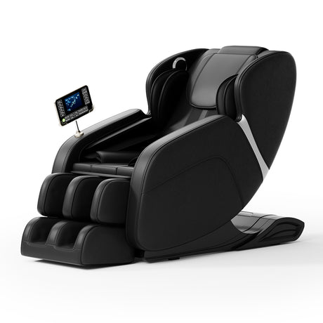 Full body deep tissue massage chair, foot massage, 8 fixed massage rollers, touch screen suitable for 5.1-5.75 feet high (black) - V.I.P Digital Presence