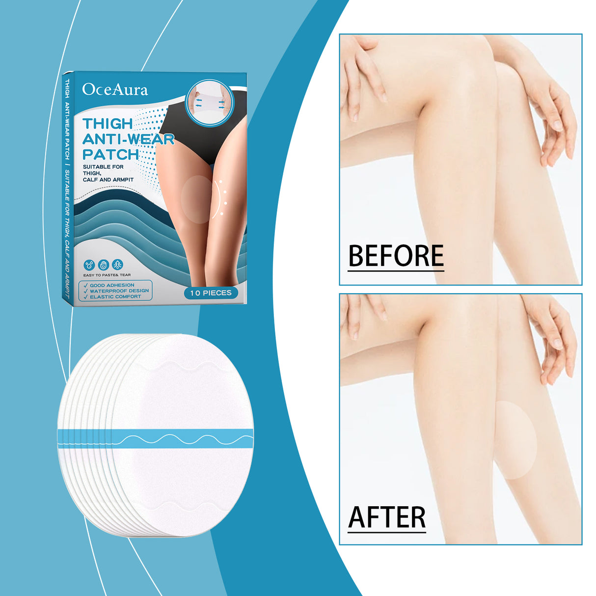 Oceaura Thigh Anti-Wear Adhesive, Thigh And Calf Non-Trace Leg Protector Breathable Invisible Multi-Functional Anti-Wear Foot Adhesive - V.I.P Digital Presence