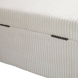 COOLMOR storage Ottoman chair with safety hinge and soft cushion fabric storage Ottoman stool (beige) - V.I.P Digital Presence