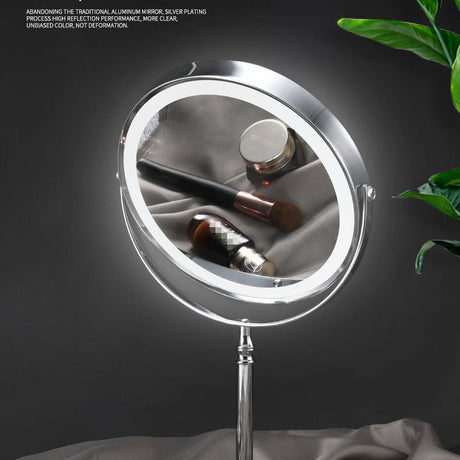 Dual sided 8" USB Wireless 1X&10X Rechargeable Vanity makeup mirror with lights - V.I.P Digital Presence