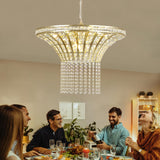 (Same as W1340120181/L5021) 8-Light 23.6" Wide Crystal Waterfall Chandelier (Bulb Not Included) - V.I.P Digital Presence
