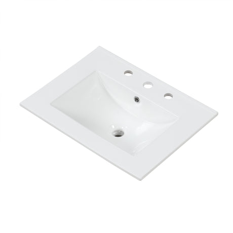 24" Bathroom Vanity with Sink, Bathroom Vanity Cabinet with One Drawer and Doors, Adjustable Shelf, Solid Wood and MDF, White - V.I.P Digital Presence