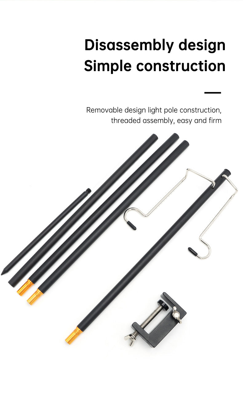 Soporte para lámpara de camping portátil de aleación de aluminio ligero para exteriores con bolsa de almacenamiento