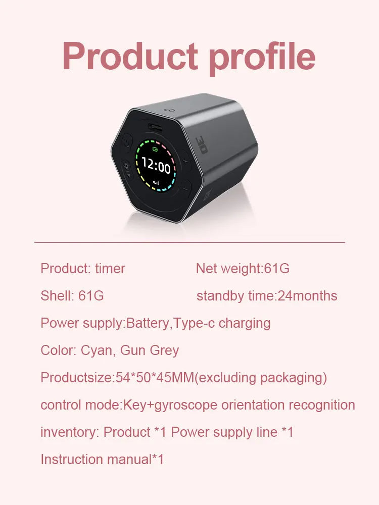 Hexagon Digital Clock Timer Magnetic Cubes Timer Kitchen Hexagon Flip Timer for Studying Cooking Exercising Easy To Use Magnetic - V.I.P Digital Presence