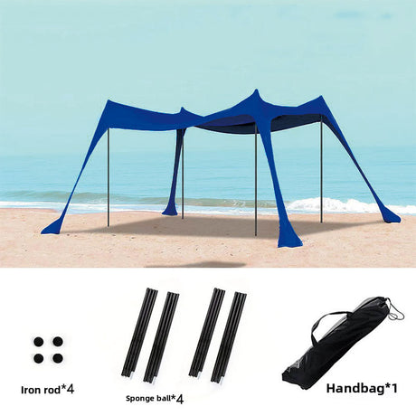 Family beach tent, large pop-up parasol, beach shelter, sun shade. Stable poles with portable carry bag. Outdoor shade. - V.I.P Digital Presence