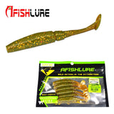 AFISHLURE 6pcs/lot T Tail Soft Worm 3.2g 75mm Paddle wobbler fishing lure for bass Fishing Bait Grub Swimbait