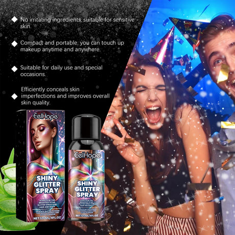 Stage Makeup Glitter Spray, Dance Party Festive Atmosphere Carnival Hair Body Highlight Glitter Spray - V.I.P Digital Presence