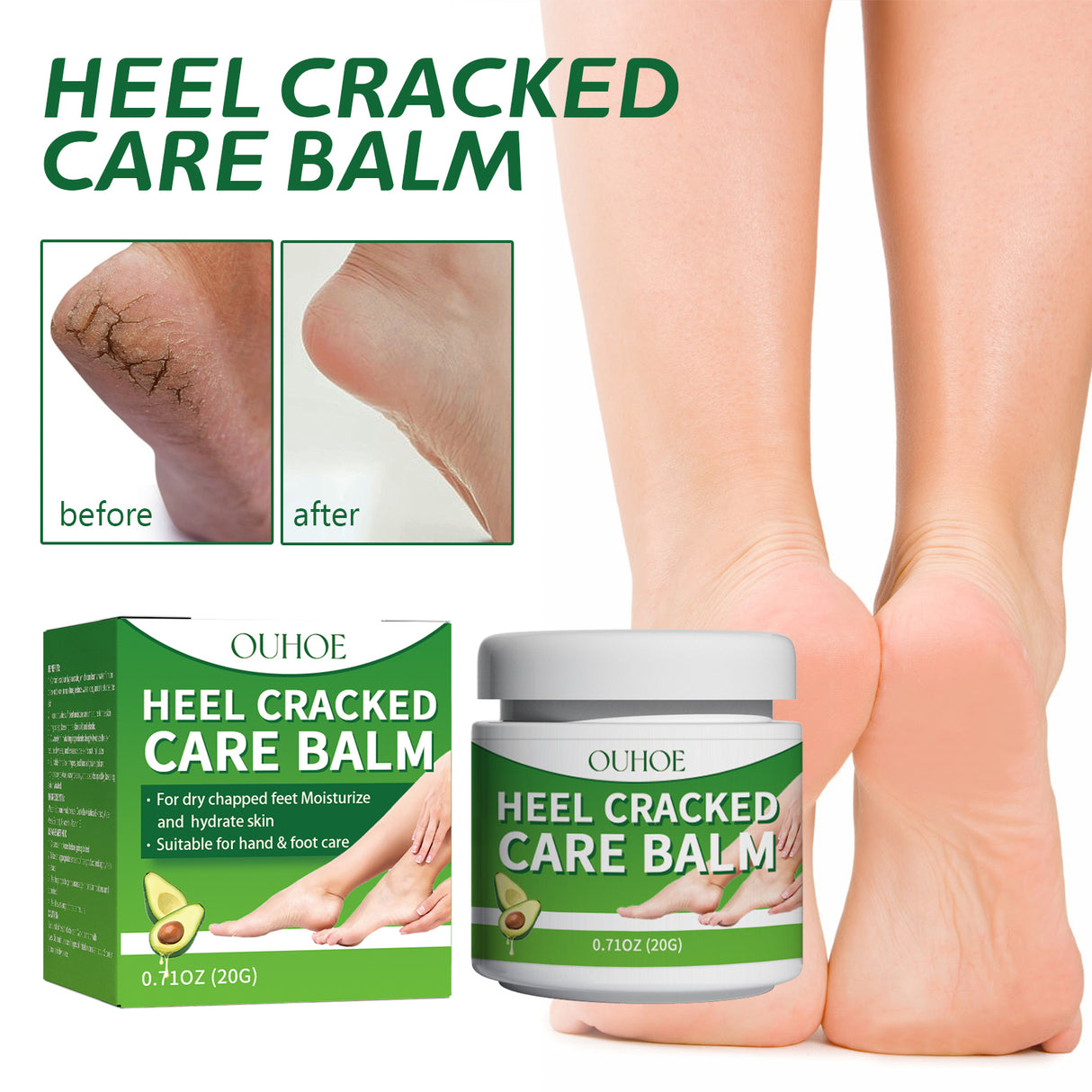 Chapped Heel Care Cream Repair Heel Peeling, Anti-Cracking And Moisturizing Foot Care Cream