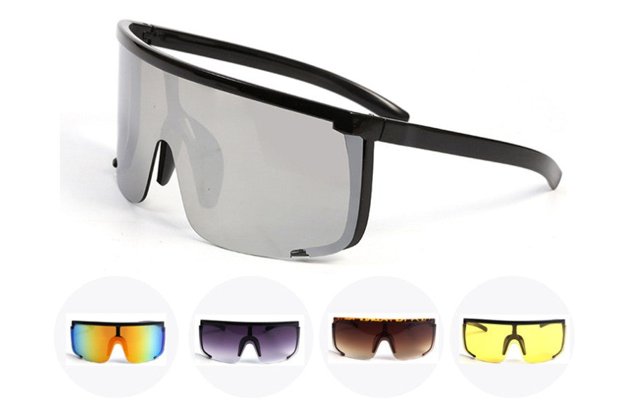 Personalized anti-ultraviolet large-frame white mercury sunglasses exaggerated one-piece anti-sputum and anti-splash glasses（HM-009） - V.I.P Digital Presence
