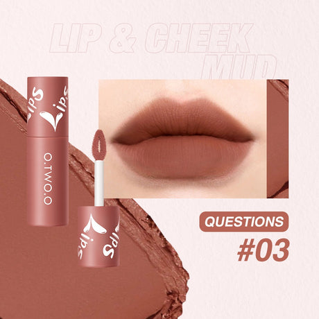 O. TWO. O Lip Clay Matte Face Lip And Cheek Dual-Use Powder Blusher Lipstick Air Lip Glaze Does Not Stick To Cup Lip Color 9144 - V.I.P Digital Presence