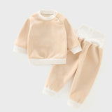 Children's Autumn And Winter Warm Suit Baby Spring And Autumn Plus Fleece Outer Wear Tops Pants Men And Women Baby Two Sets - V.I.P Digital Presence