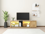 ModernTV stand suitable for TVs under 80 inches, media console with multifunctional storage, and LED lights - V.I.P Digital Presence