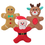 Xmas Pet Dog Plush Noise Chewing Toy Santa Elk Gingerbread Man Donut Cat Dog Christmas Series Cartoon Dog Toy Plush Squeak Toy - V.I.P Digital Presence