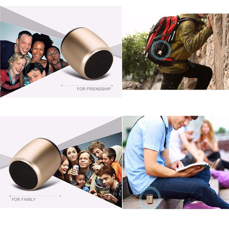 BM3 TWS Metal Super Mini Wireless Bluetooth Speaker Portable Small Pocket Size with Selfie Remote Control Microphone Lanyard - V.I.P Digital Presence