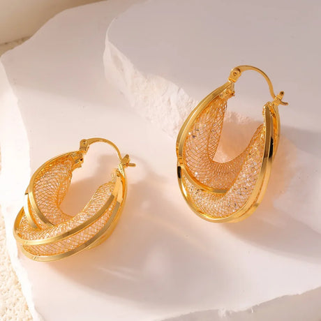 Copper Glass Stone U Shape Earrings - V.I.P Digital Presence