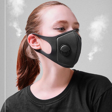 Unisex Sponge Dustproof PM2.5 Pollution Half Face Mouth Mask With Breath Valve Wide Straps Washable Reusable Muffle Respirator - V.I.P Digital Presence