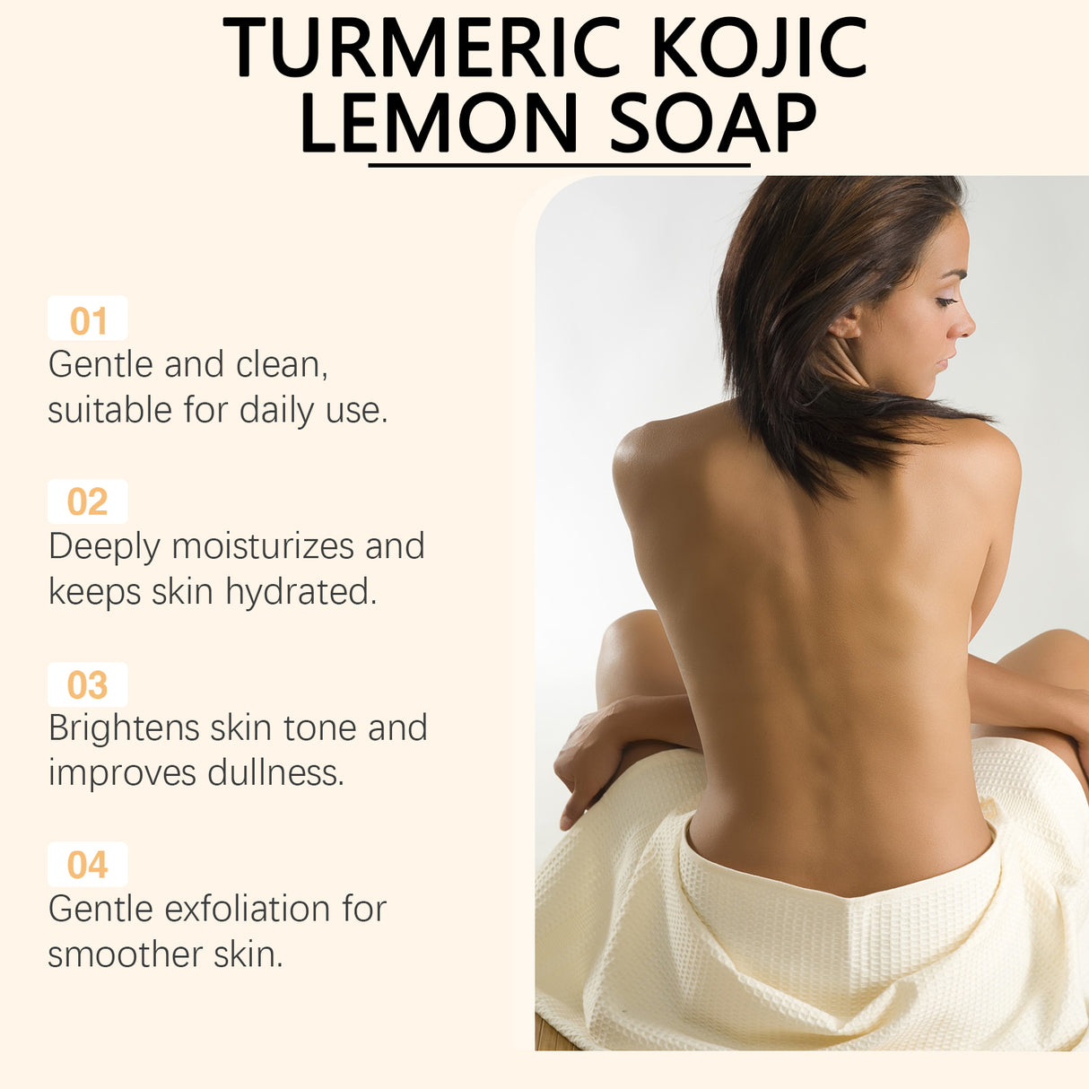 Lemon Turmeric Acid Soap Cold Wash Bath Gentle Cleansing Skin Care Facial Body Universal