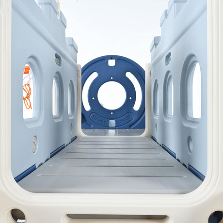 10-1 Toddler Slide Set,Kids Slide for Toddlers Ages 1+, Basketball Hoop Pirate Ship Themed Slide with Ship Head Indoor& Outdoor - V.I.P Digital Presence