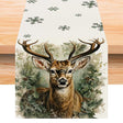 Reindeer printed table flag Christmas snowflake linen tablecloth holiday decoration table cloth tea flag pad - V.I.P Digital Presence