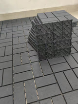 Plastic interlocking deck tiles, 36 pieces, 12 inch x 12 inch waterproof terrace tiles, with strong drainage design in grey - V.I.P Digital Presence