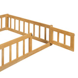 Wooden Twin Size Children's Bed with Detachable Headboard and Integrated Clothes Drying Rack, Natural - V.I.P Digital Presence