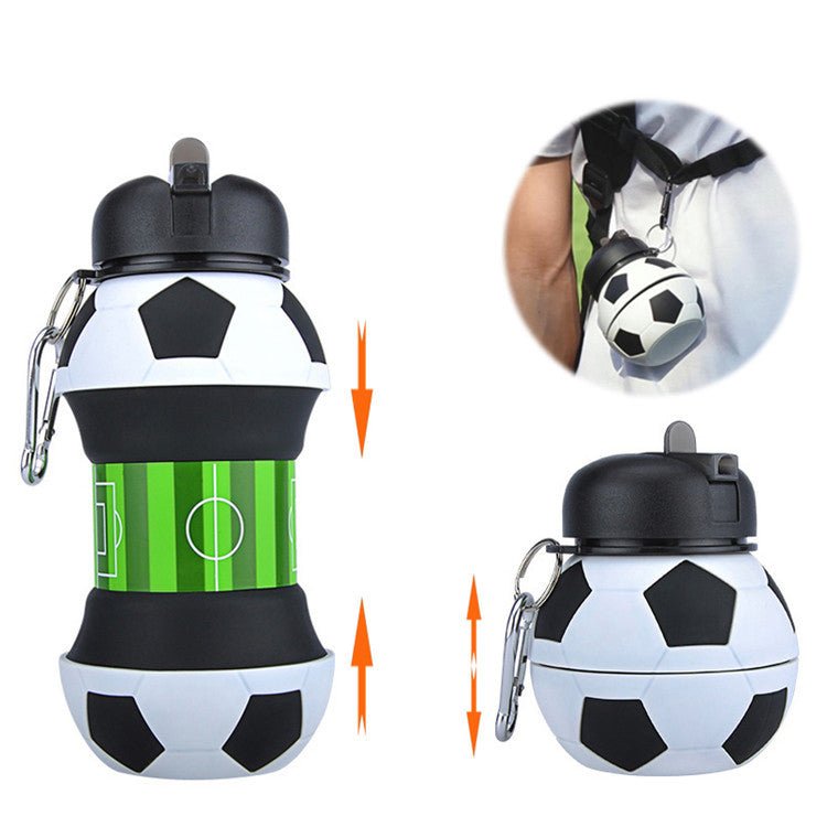 Botella de agua para deportes al aire libre, plegable de silicona para el hogar, creativa, para estudiantes, portátil, a prueba de caídas y fugas, para niños. 