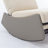Modern rocking chair recliner, comfortable cushioned recliner with footstool, gray - V.I.P Digital Presence