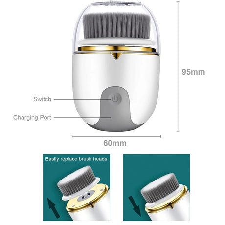 3 in 1 Ultrasonic Facial Cleanser Brush Electric Cleansing Face Brush 360 Rotate Deep Cleaning Brush Facial Skin Care Machine - V.I.P Digital Presence