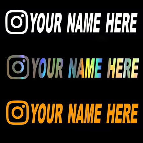 Custom username car stickers personalized Instagram motorcycle vinyl stickers - V.I.P Digital Presence