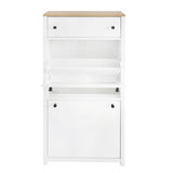 ONTREND with 2 flip drawers, top shoe cabinet with drawers, independent shoe rack with adjustable panel, white - V.I.P Digital Presence