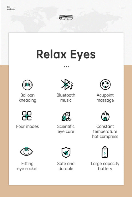 Eye Massager Air Pressure Vibration Eye Protector Bluetooth Eye Massage Relax Migraines Relief Improve Sleep - V.I.P Digital Presence