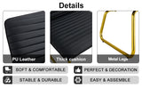 Black minimalist armless sofa chair with PU backrest and golden metal legs suitable for offices restaurants