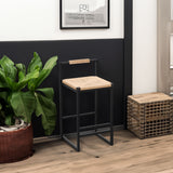Set of 2 Bar Stools with Back Paper Rope Woven Counter Height Dining Chairs for Kitchen Home (Paper Rope with Back)