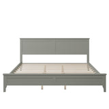 Modern Gray Solid Wood King Platform Bed - V.I.P Digital Presence