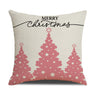 Pink cartoon Christmas linen pillowcase, sofa cushion, home goods pillowcase - V.I.P Digital Presence