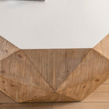 38"Three-dimensional Embossed Pattern Design American Retro Style Coffee Table White Tabletop